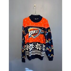 OKC Oklahoma City Thunder Basketball NBA Ugly Christmas Sweater SZ LG W Tag 2025